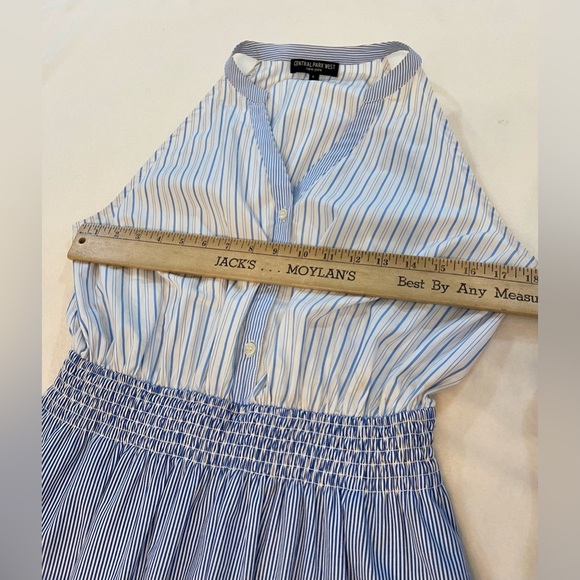 Central Park West Blue and White Striped Mini Dress - Picture 4 of 7